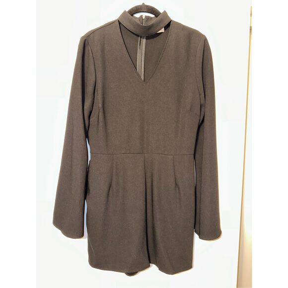 Altar’d State Medium Black Bell Long Sleeve Cutout Womens Romper EUC - Picture 1 of 13